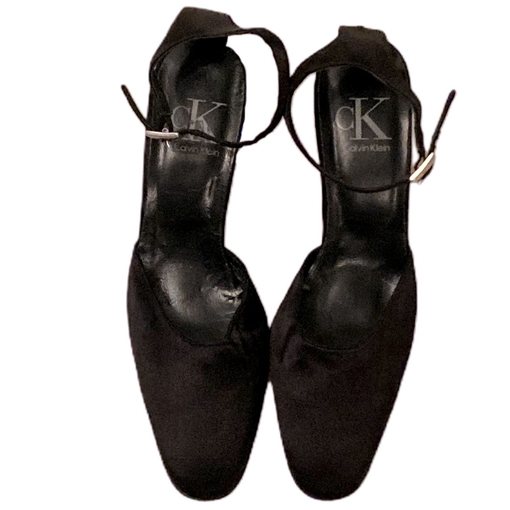 Calvin Klein Black Satin Heels